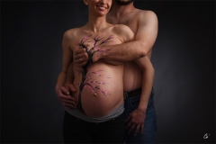 photo de grossesse, belly painting